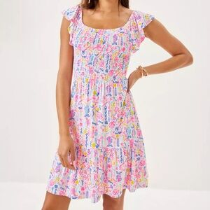 Lilly Pulitzer Pastel Dress with Tropical Print